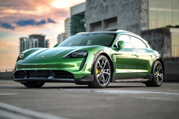 Porsche Taycan Turbo Cross Turismo green Wagon – pre-cut vector pattern digital file download for PPF and vinyl wrap installers.