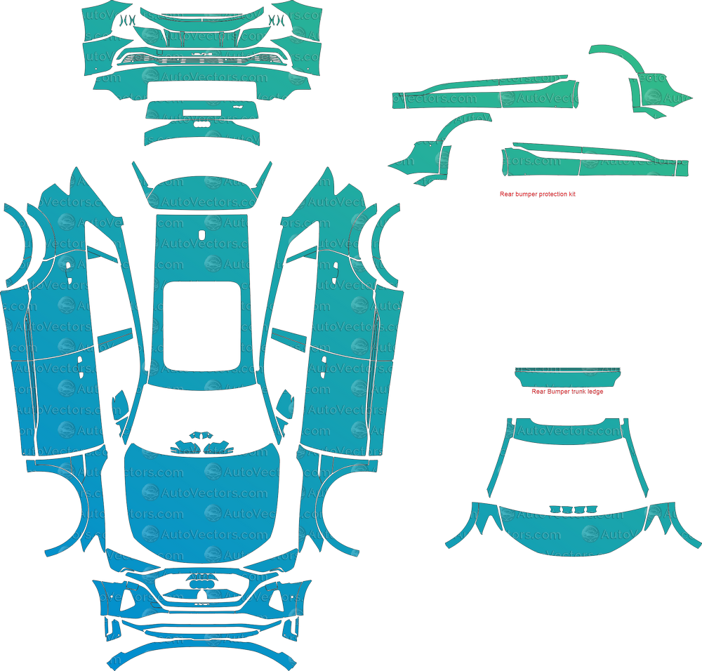 Audi Q8 E-Tron Base LCI (From 2023) SUV – download digital file, vector pattern, pre-cut template for PPF or vinyl wrap.