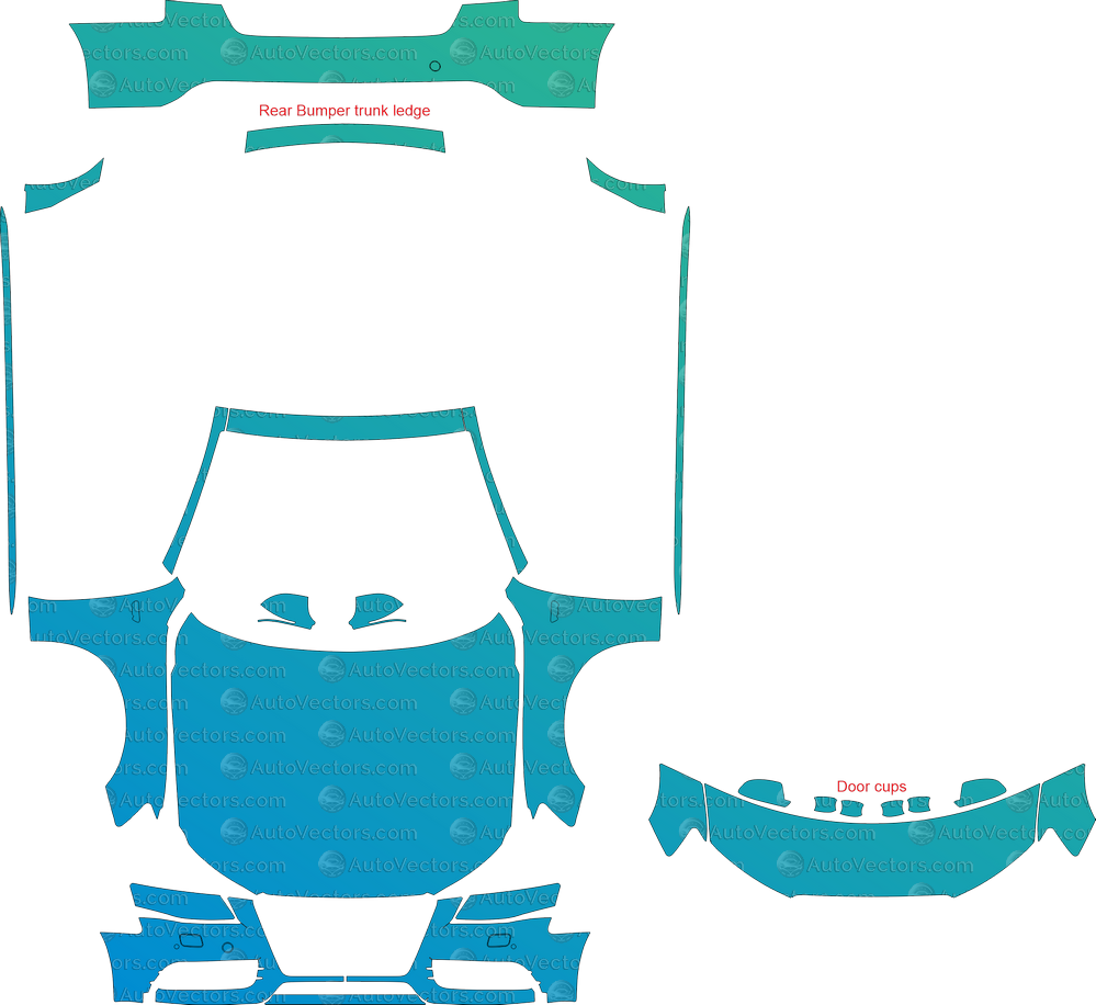 Audi S4 B8 Sedan digital download vector pre-cut pattern file for paint protection film and vinyl wraps.