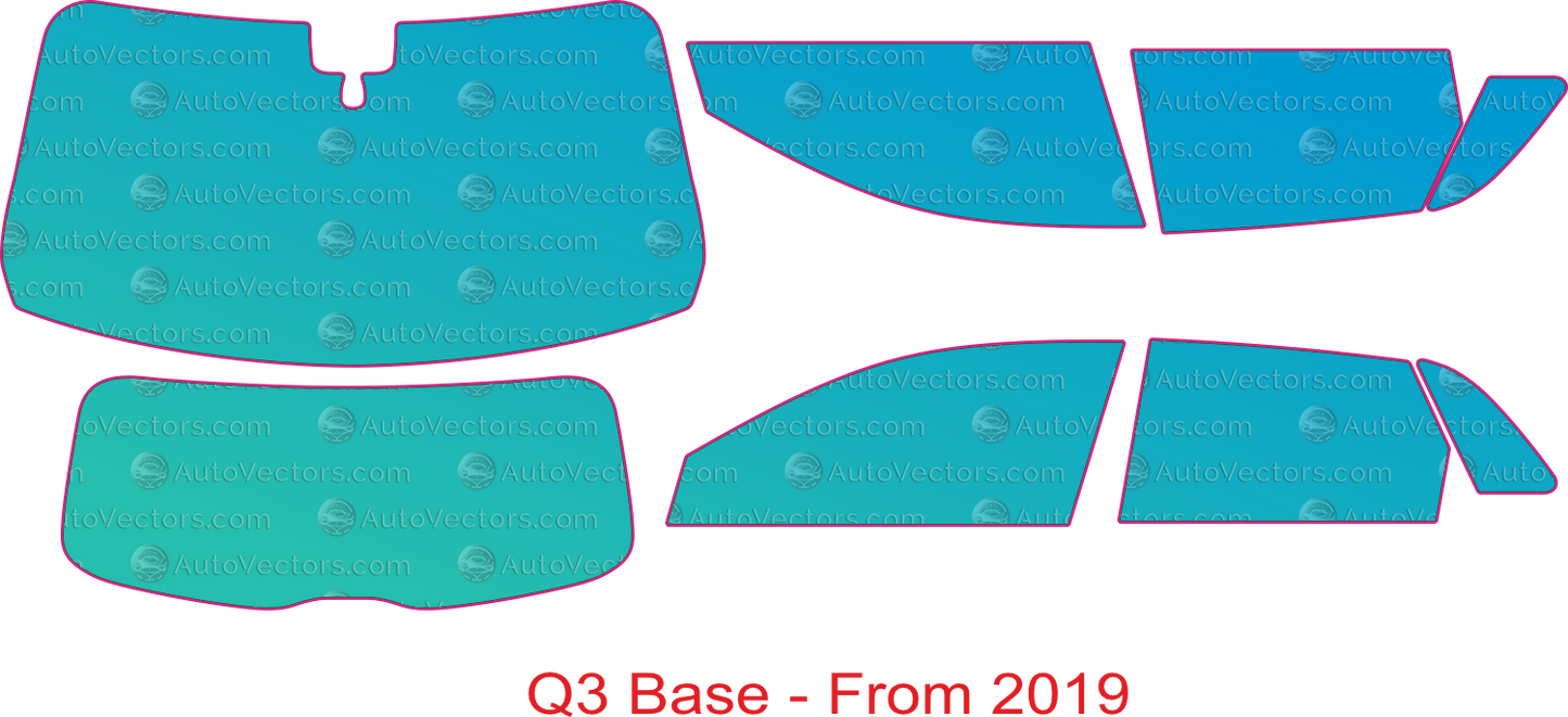 Audi Q3 F3 Base (From 2019) SUV Window Tint Pre-cut Templates