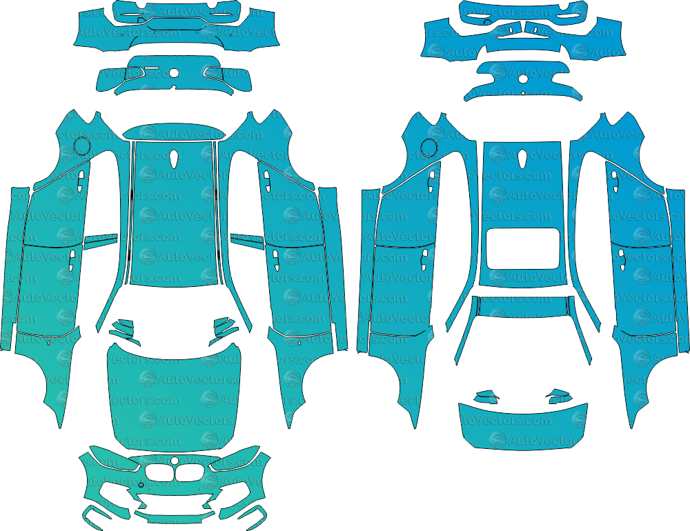 BMW 1 Series F20 M Sport LCI Hatchback pre-cut PPF vector files download templates