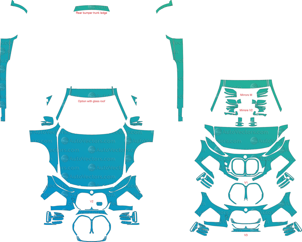 BMW 4 Series M Sport G22 pre-cut pattern for PPF and vinyl wrap – digital vector file