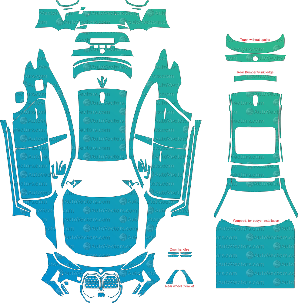 BMW i4 Base G26 (From 2022) Gran Coupe Full Kit – Pre-cut Vector Pattern Digital Download