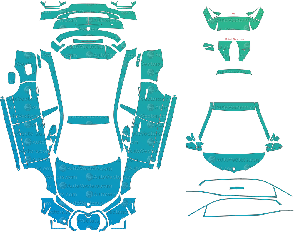 BMW iX Base i20 (From 2022) SUV – Pre-cut vector pattern for PPF and wrap. Digital CDR and AI files.