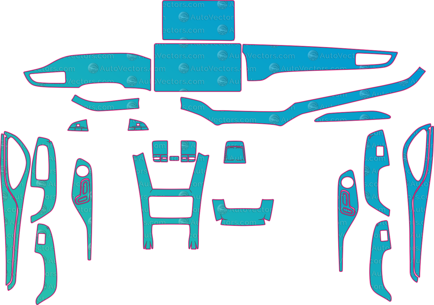 BYD Seal DM-i HX interior pre-cut PPF templates digital download vector files