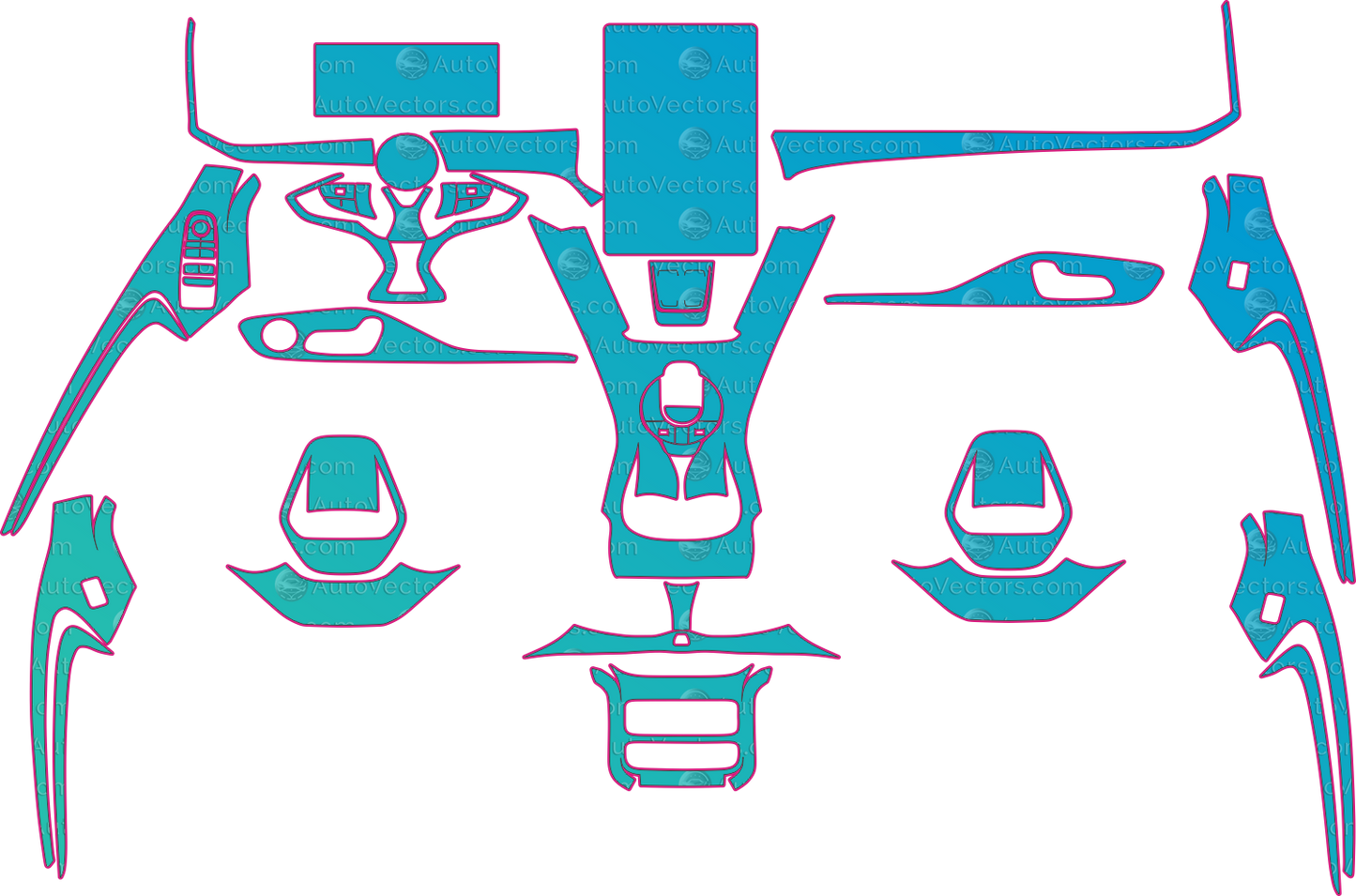 BYD Seal EV EK interior pre-cut PPF templates download vector files