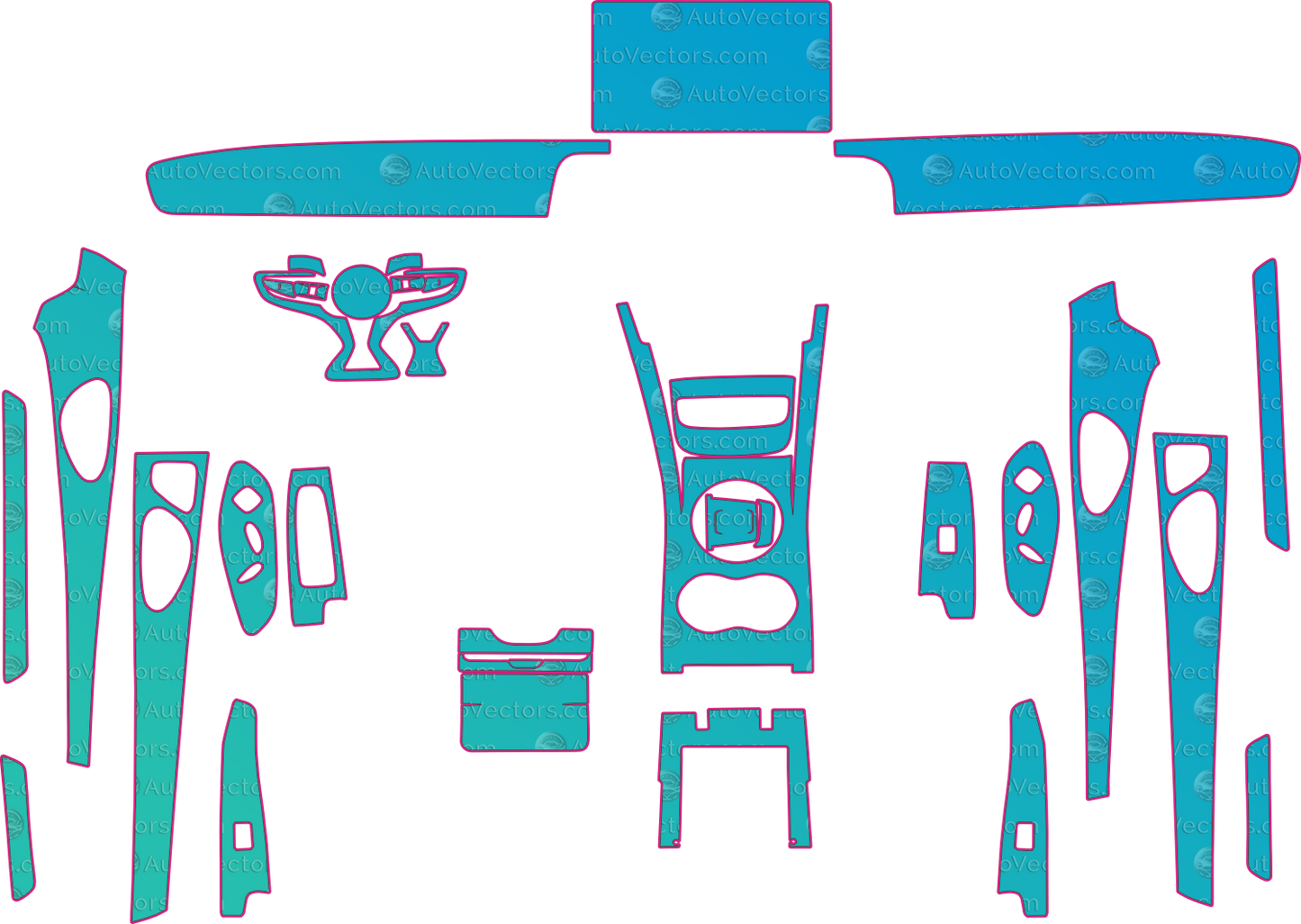 BYD Seal EV EK interior pre-cut PPF templates download vector files