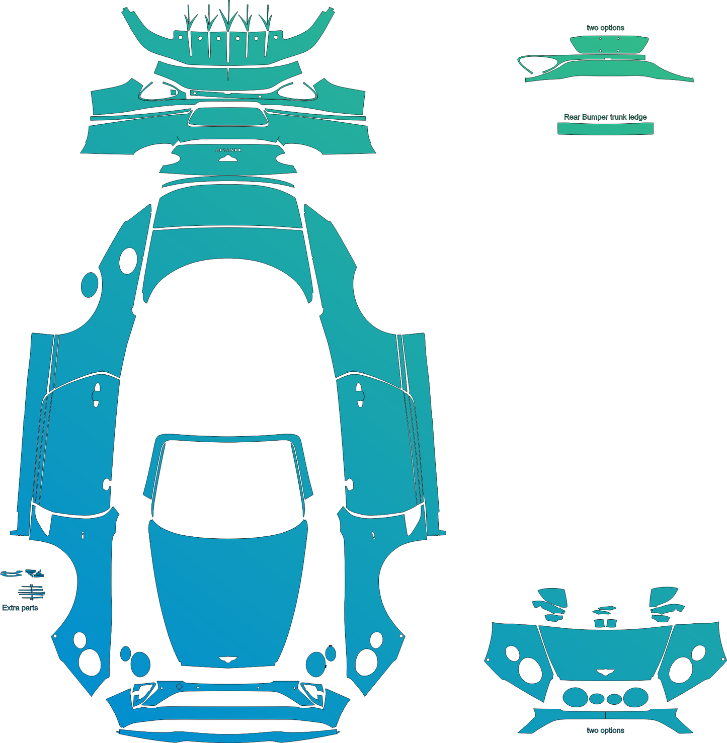 Bentley Continental GT / V8 / Speed / Mulliner (2019–2023) Convertible Full Kit – Pre-cut Vector Pattern Digital Download