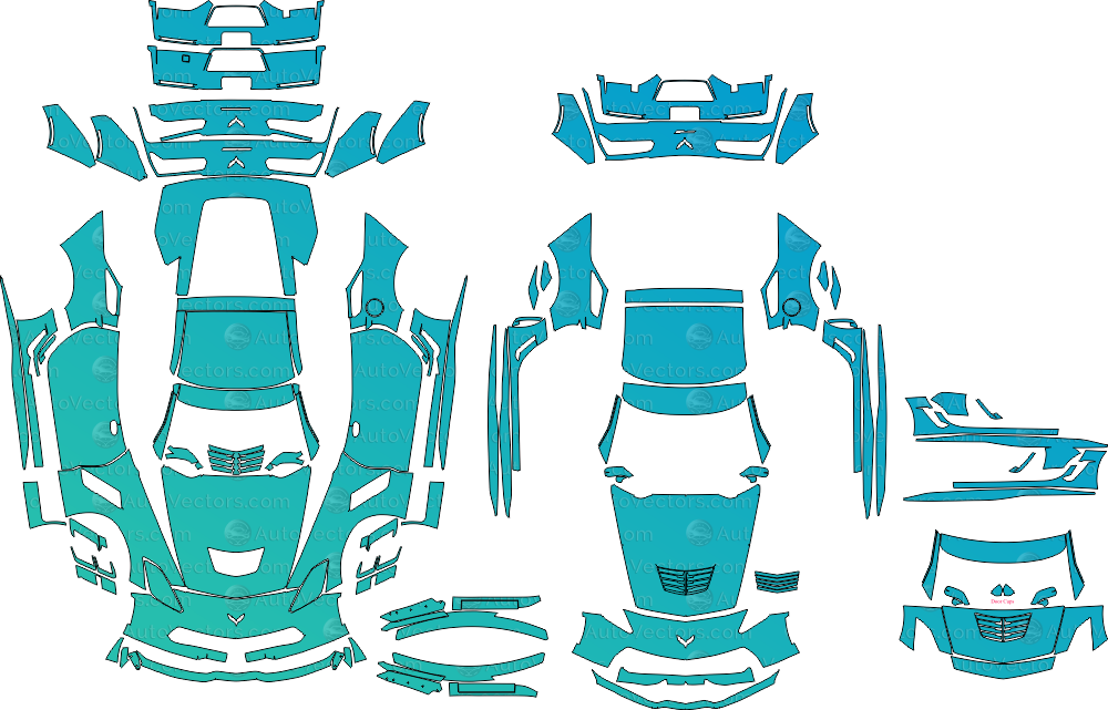 Chevrolet Corvette C7 Grand Sport Coupe pre-cut PPF templates digital download vector files