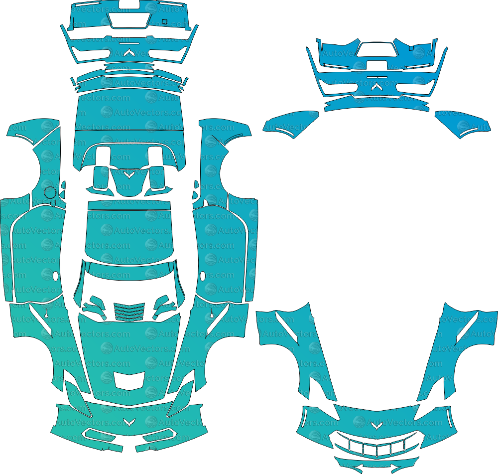 Chevrolet Corvette C7 Stingray pre-cut PPF vector files templates download