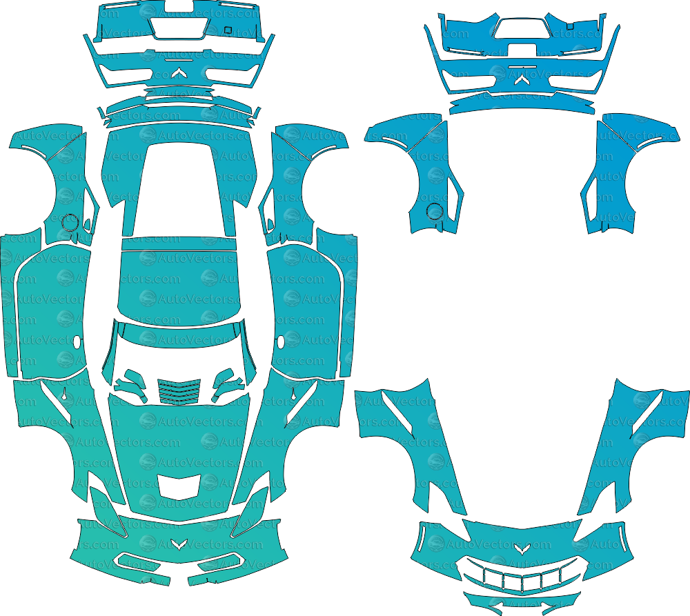 Chevrolet Corvette C7 Stingray Coupe pre-cut PPF vector files templates download
