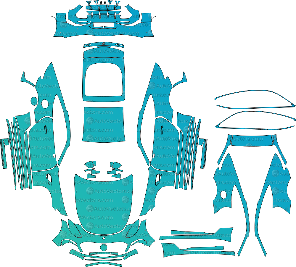 Mercedes-AMG GT 43 C192 pre-cut PPF vector files templates digital download