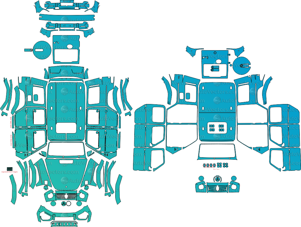 Mercedes-Benz G-Class W465 AMG G63 PPF pre-cut vector files templates download