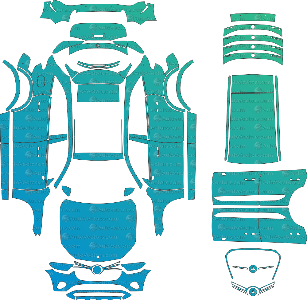 Mercedes-Benz GLC X254 pre-cut vector files download templates