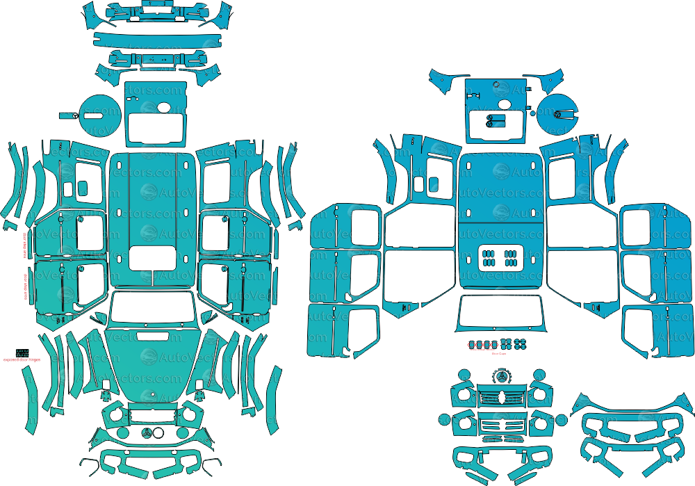 Mercedes-Benz G-Class W465 pre-cut PPF templates digital download vector files