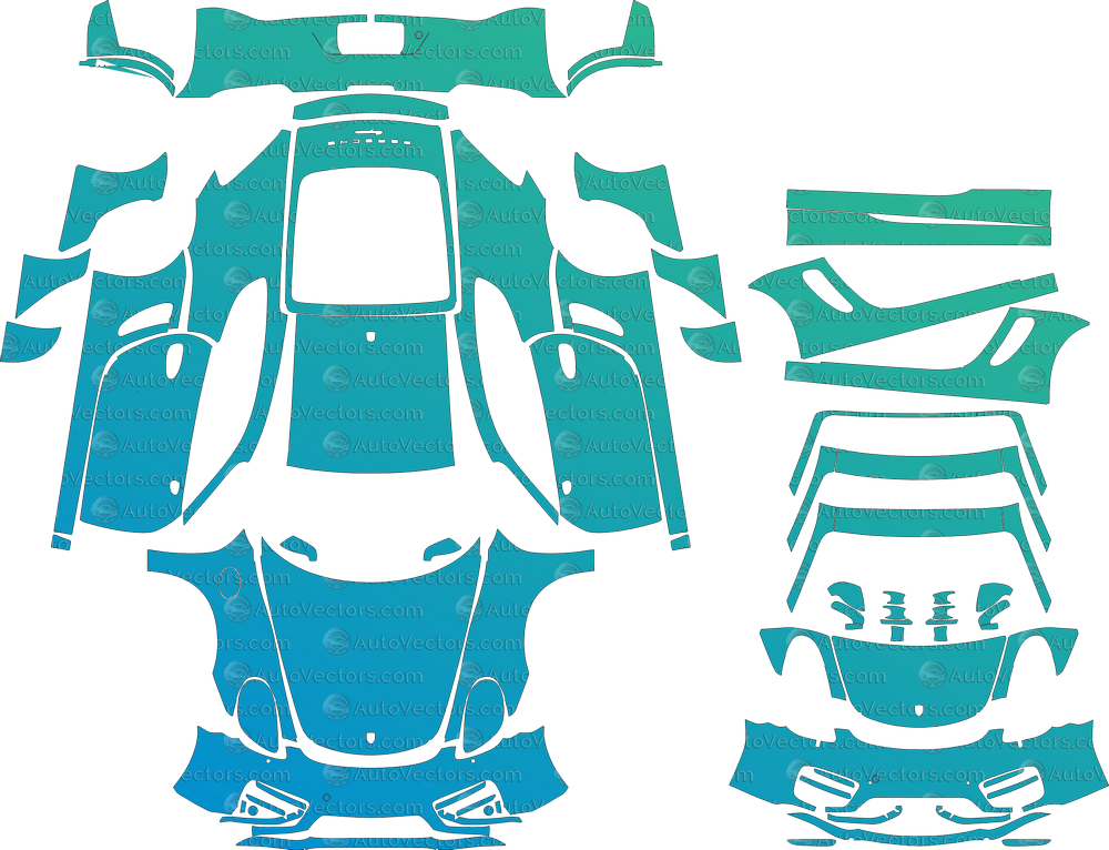 Porsche Cayman Base S (2013–2016) Coupe pre-cut vector pattern digital file download CorelDRAW AI