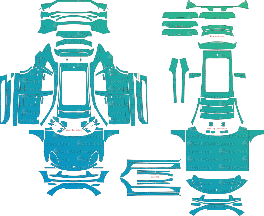 Porsche Macan Base, S, GTS, T (Facelift) 95B (From 2022) pre-cut vector pattern digital file download for PPF and vinyl wrap