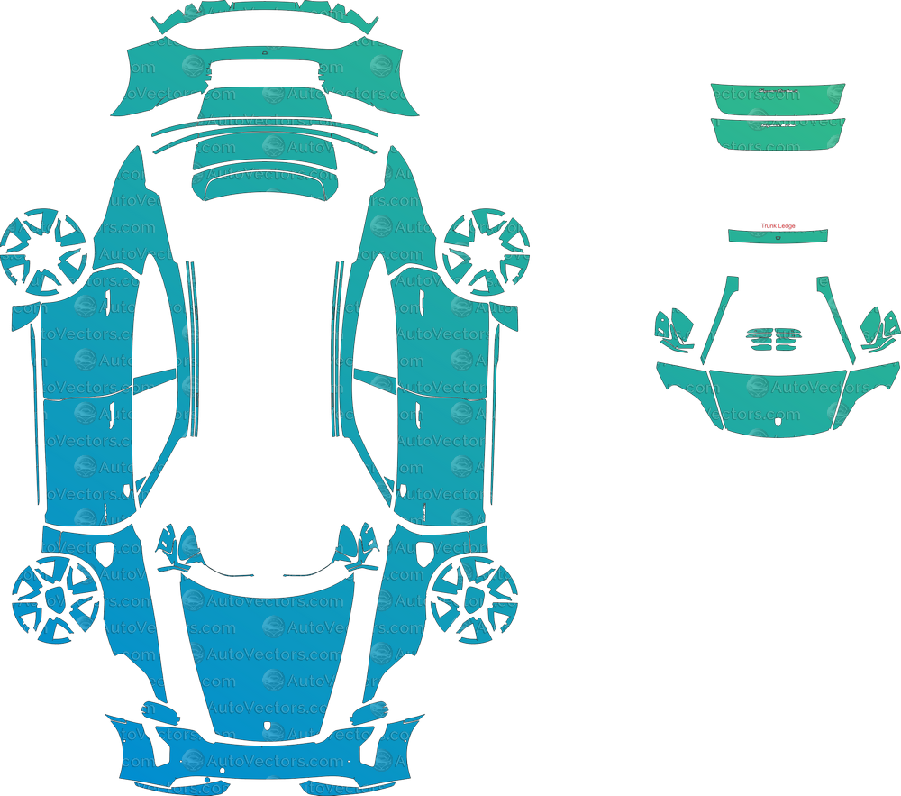 Porsche Taycan GTS Sedan, Turbo S, Turbo (2020–2023) Sedan – pre-cut vector pattern digital download, CDR, AI