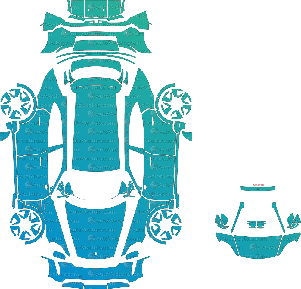 Download digital file – pre-cut vector pattern for Porsche Taycan Turbo Cross Turismo (From 2021) Wagon. Ideal for PPF, vinyl wrap, and plotter cutting.