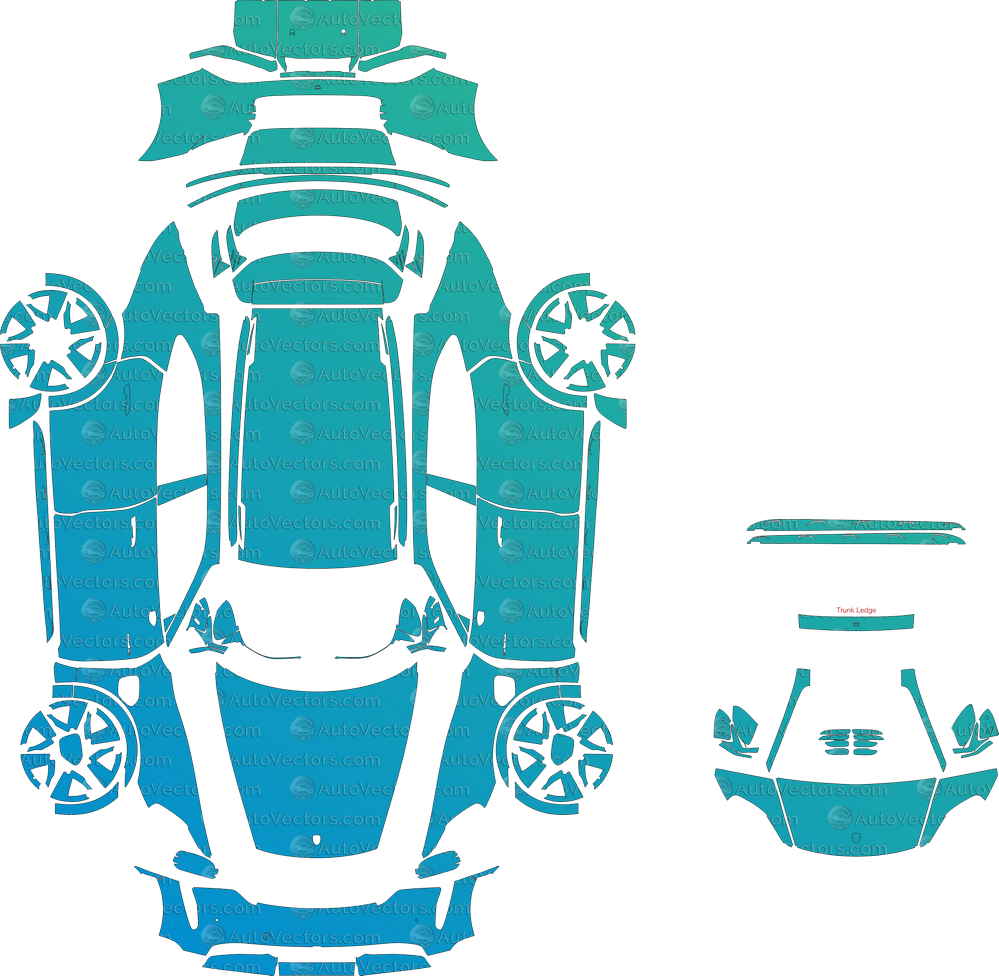 Porsche Taycan Turbo / Turbo S Cross Turismo 2021–2023 pre-cut vector patterns download – digital file in CorelDRAW and AI formats.