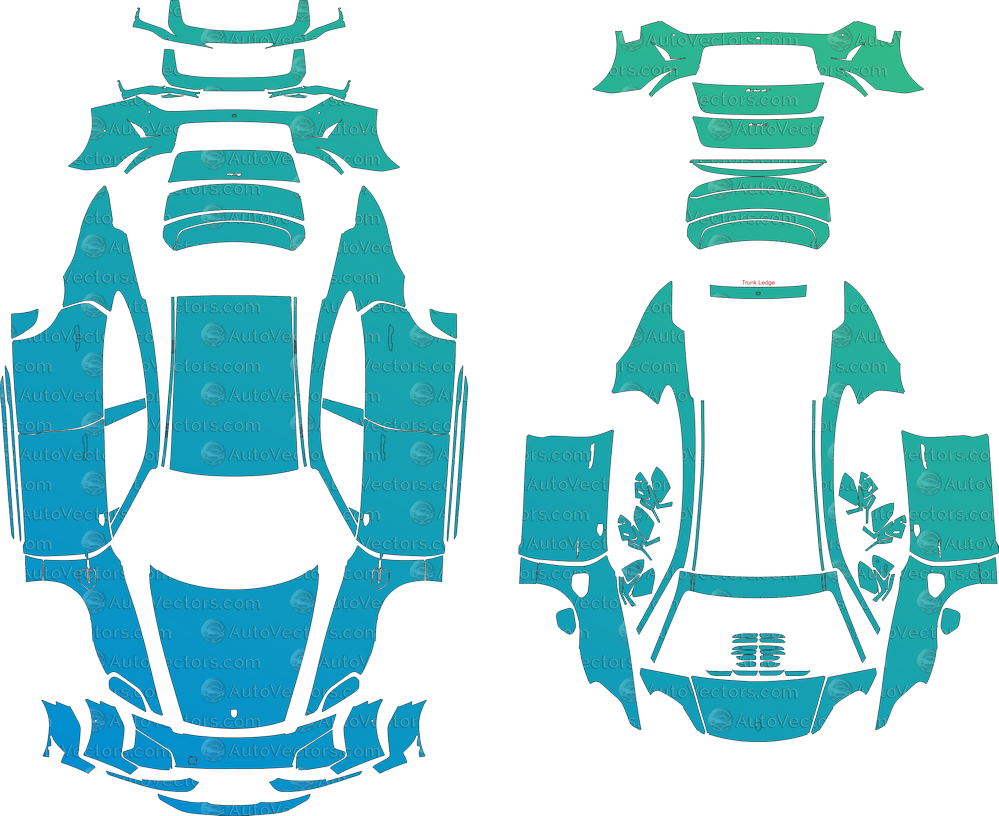 Porsche Taycan Base / 4S / GTS GY (From 2025) Facelift Sedan pre-cut vector pattern digital file download for PPF, vinyl wrap, plotter cutting.