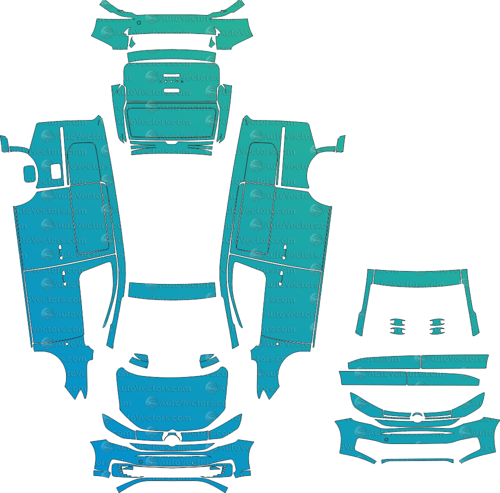 Volkswagen Caddy Maxi Cargo (From 2020) Van Pre - Cut PPF Pattern Templates pre - cut PPF template digital file download