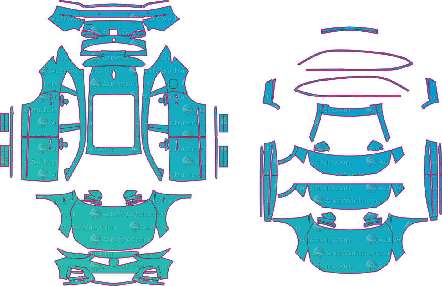 Acura MDX YD8 A Spec (From 2024) SUV Pre-Cut PPF Pattern Templates – pre-cut PPF pattern templates, digital download vector files (CDR, AI, PDF, DXF, SVG)