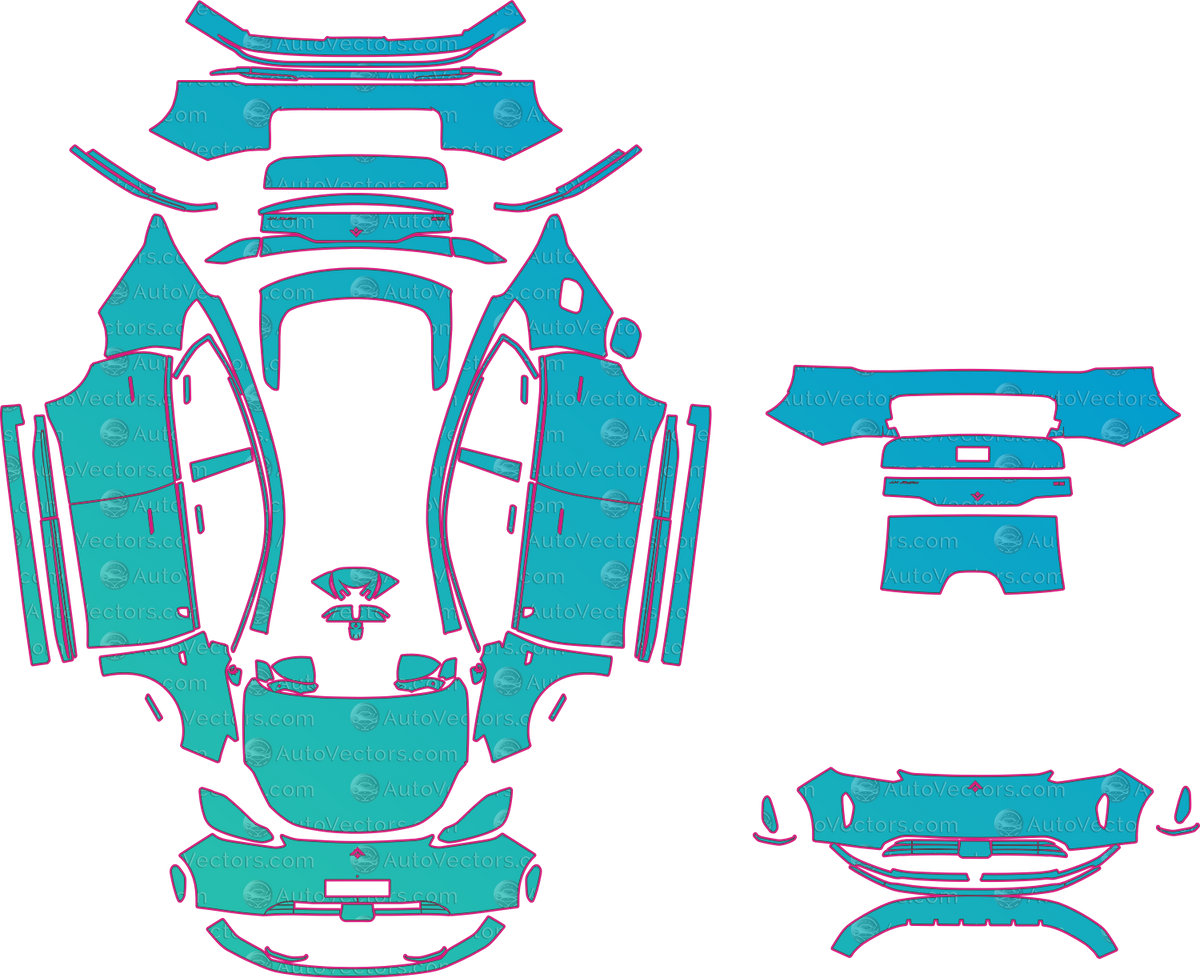 Aion HYPTEC HT base (From 2024) pre-cut PPF pattern layout