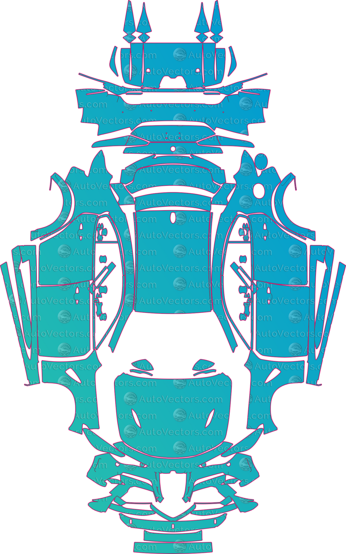 Alfa Romeo Giulia 952 GTA M (From 2021) Sedan – pre-cut PPF pattern templates, instant digital download vector cut files (CDR, AI, PDF, SVG)