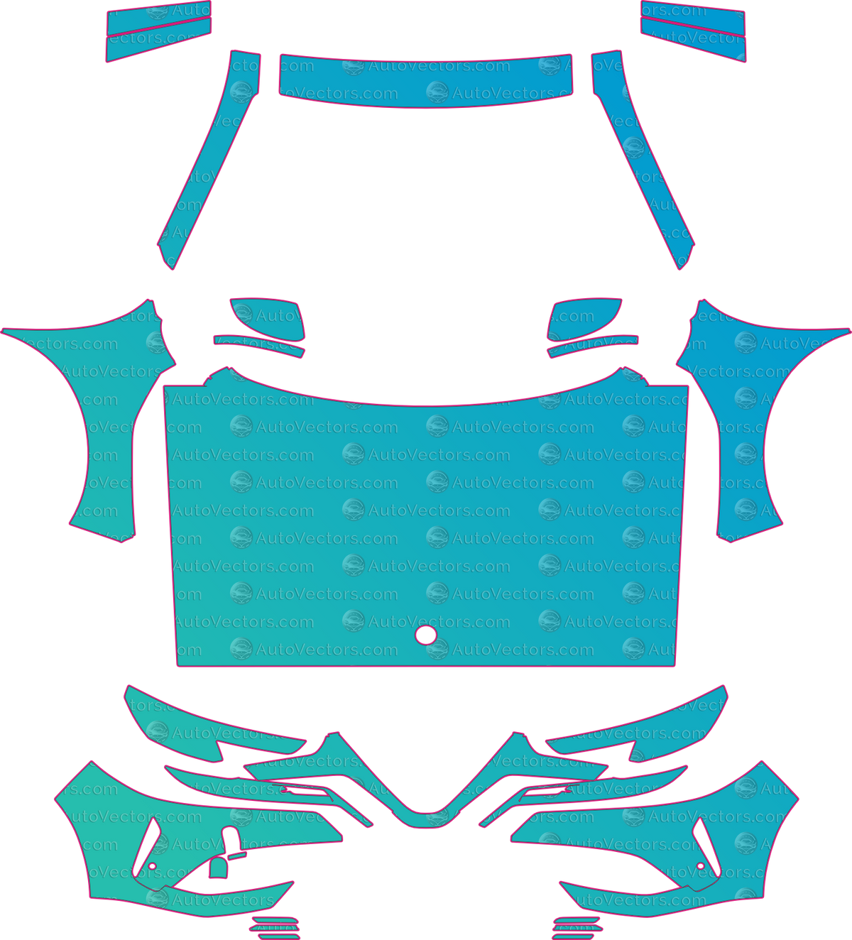 Alfa Romeo Junior Ibrida (From 2025) SUV – pre-cut PPF pattern templates, instant digital download vector cut files (CDR, AI, PDF, SVG)