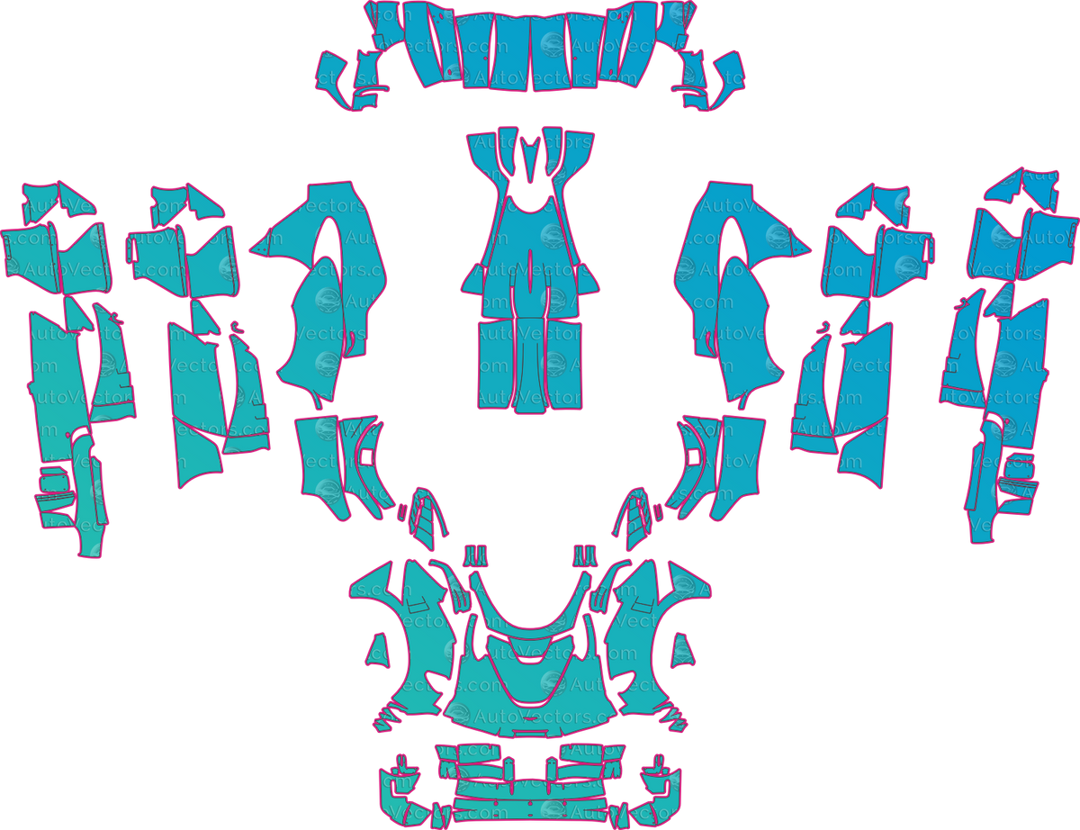 Aston Martin Valkyrie Track Pack (From 2022) Coupe pre-cut PPF pattern layout