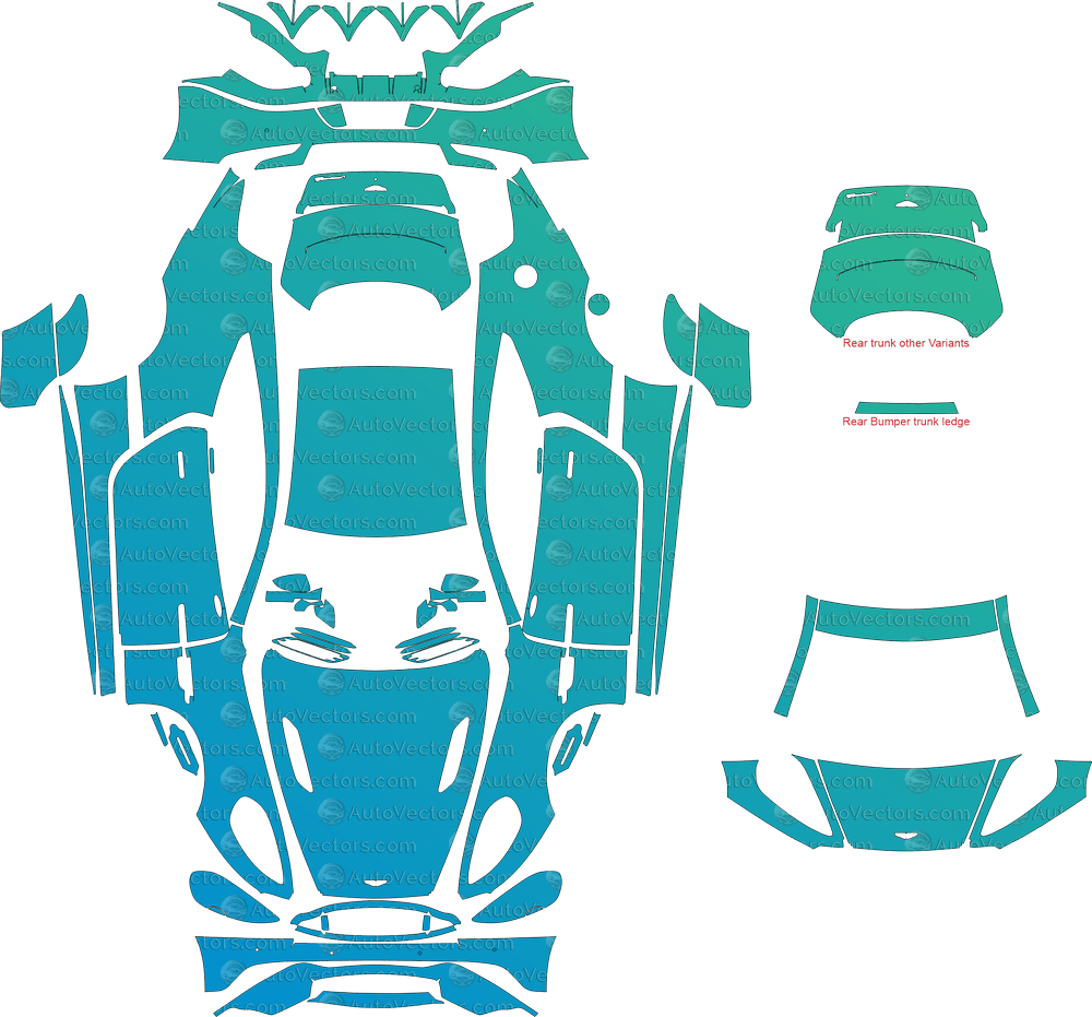 Aston Martin Vanquish Base / S (From 2018) Coupe pre-cut PPF vector template download