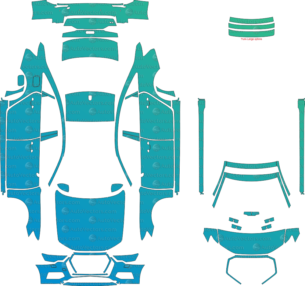 Audi A6 Base C8 (2019–2024) Sedan pre-cut PPF vector template download