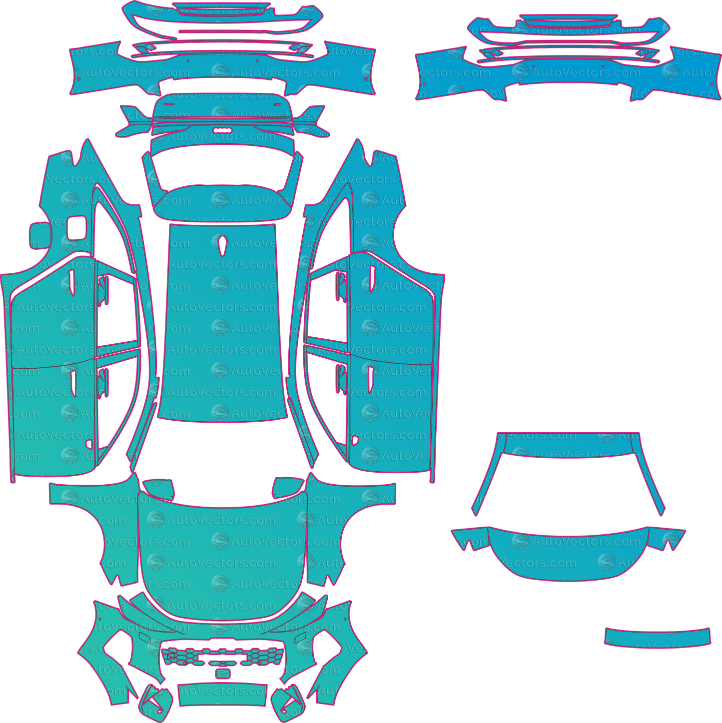 Audi A6 C9 (2025-2026) Wagon Pre-Cut PPF Pattern Templates – pre-cut PPF pattern templates, digital download vector files (CDR, AI, PDF, DXF, SVG)