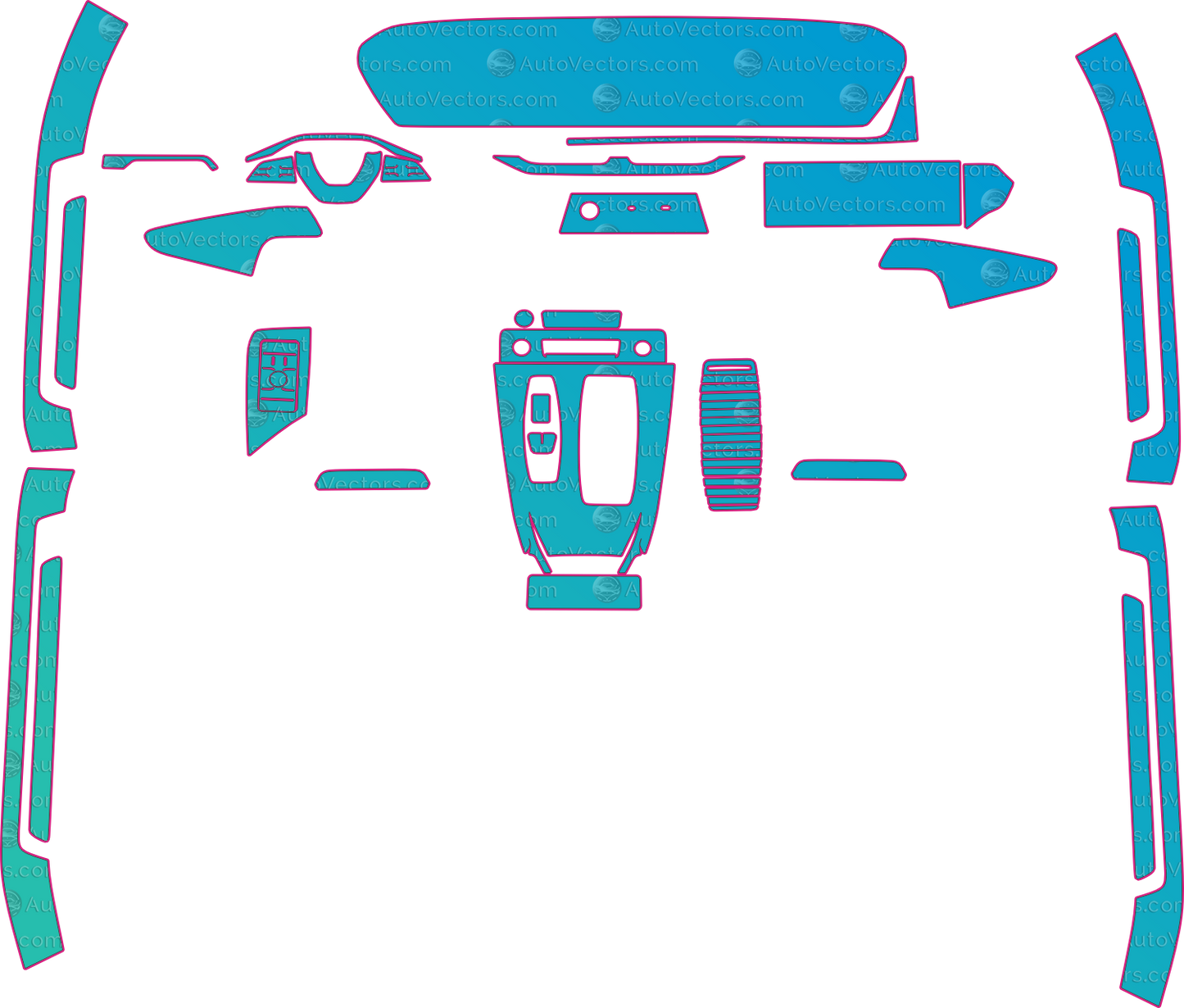 Audi A6 e-tron Base (From 2026) Interior Pre-Cut PPF Pattern Templates – interior pre-cut PPF pattern templates, digital download vector files (CDR, AI, PDF, DXF, SVG)
