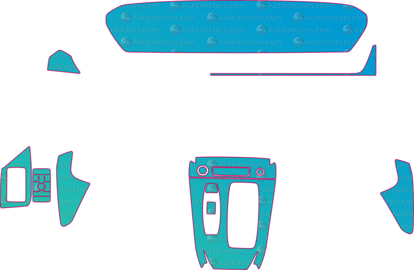 Audi A6 e-tron C9 Sportback (From 2025) Interior Pre-Cut PPF Pattern Templates – interior pre-cut PPF pattern templates, digital download vector files (CDR, AI, PDF, DXF, SVG)