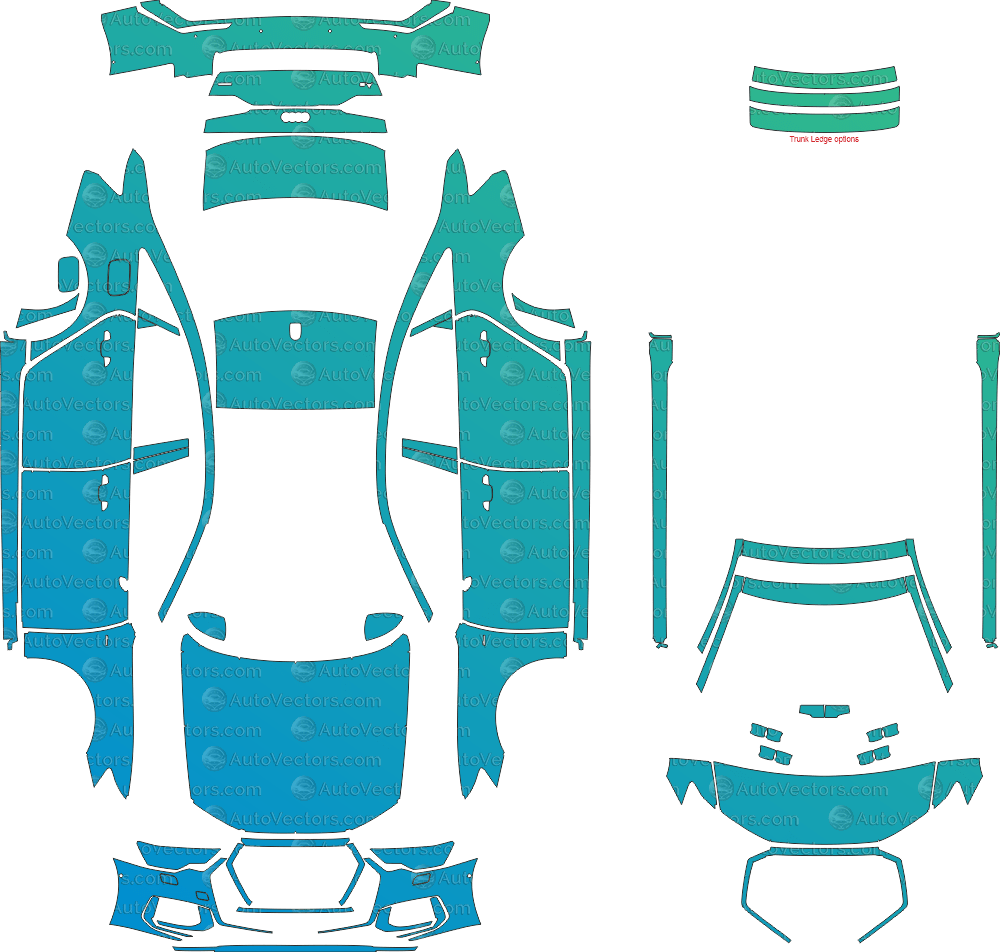 Audi A6 S - Line C8 (2019–2023) Sedan pre-cut PPF vector template download