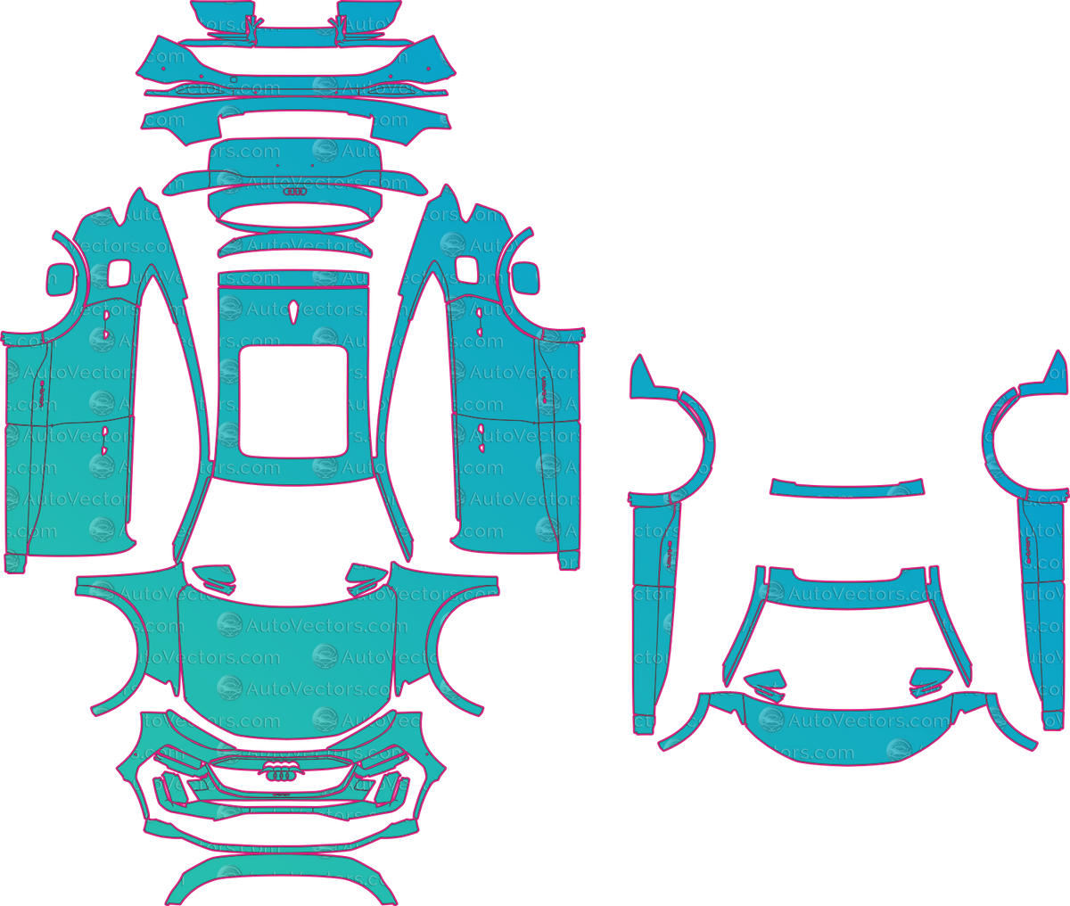 Audi e-tron Sportback SQ6 (From 2024) SUV pre-cut PPF pattern layout