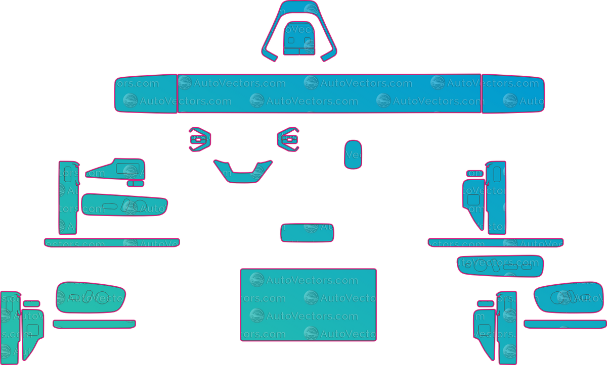 Audi E7X (From 2026) Interior – interior pre-cut PPF pattern templates, instant digital download vector cut files (CDR, AI, PDF, SVG)