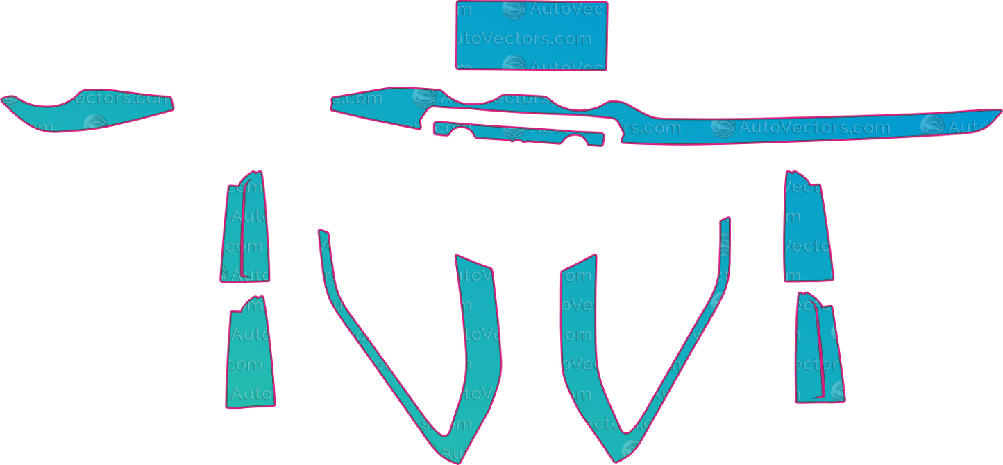 Audi Q2L GA Base (2018-2022) SUV Interior Pre-Cut PPF Pattern Templates – interior pre-cut PPF pattern templates, digital download vector files (CDR, AI, PDF, DXF, SVG)