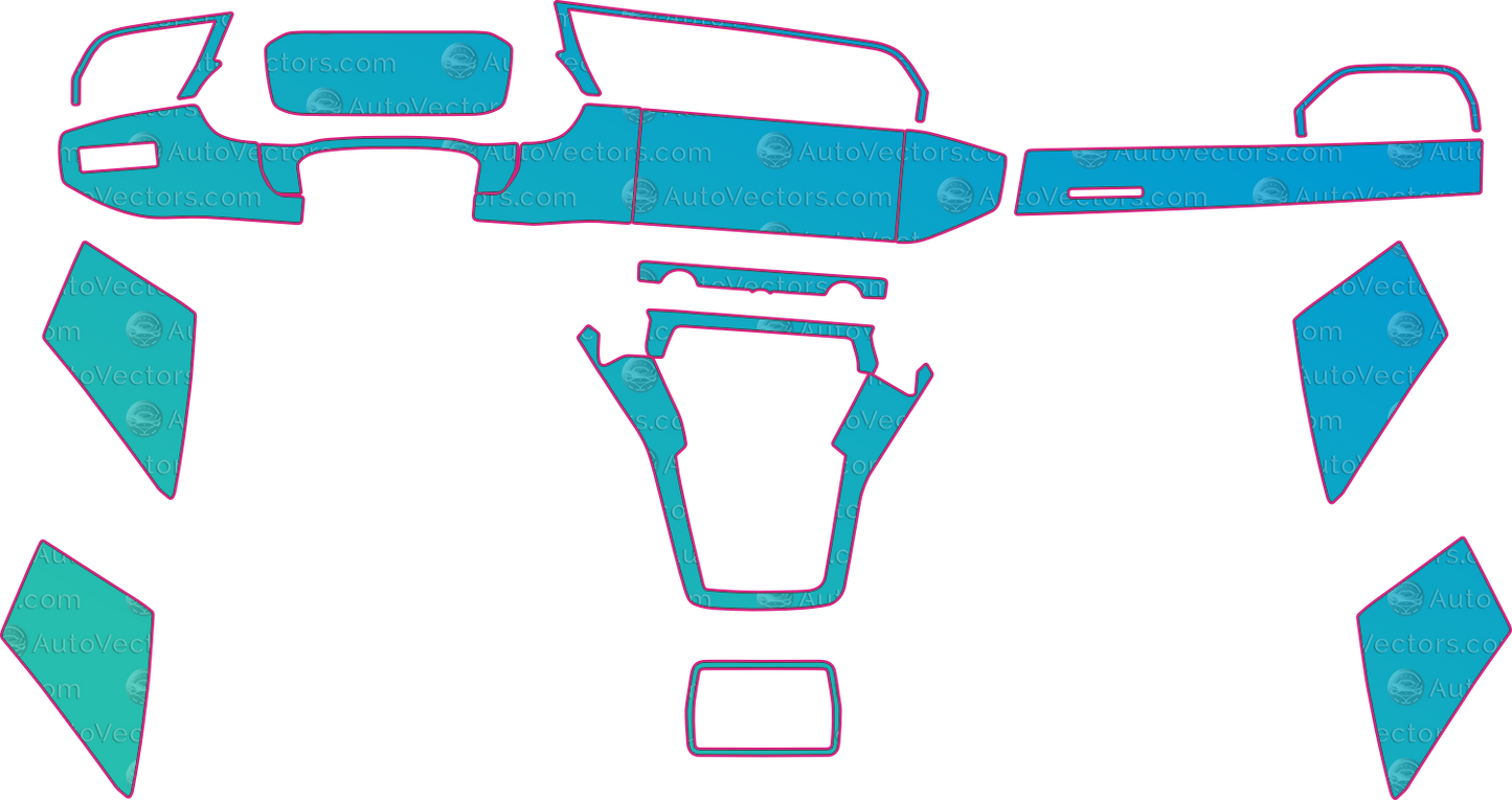 Audi Q3 F3 Base (From 2021) SUV Interior Pre-Cut PPF Pattern Templates – interior pre-cut PPF pattern templates, digital download vector files (CDR, AI, PDF, DXF, SVG)