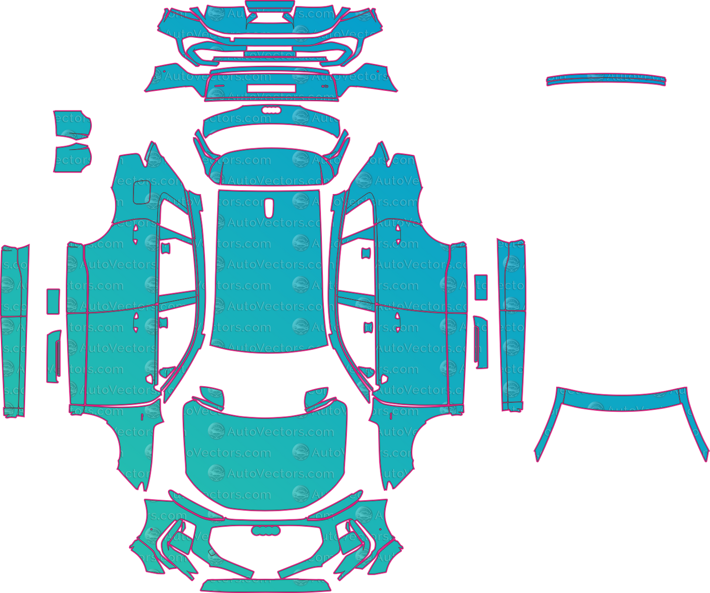 Audi Q3 S-Line (From 2026) SUV – pre-cut PPF pattern templates, instant digital download vector cut files (CDR, AI, PDF, SVG)