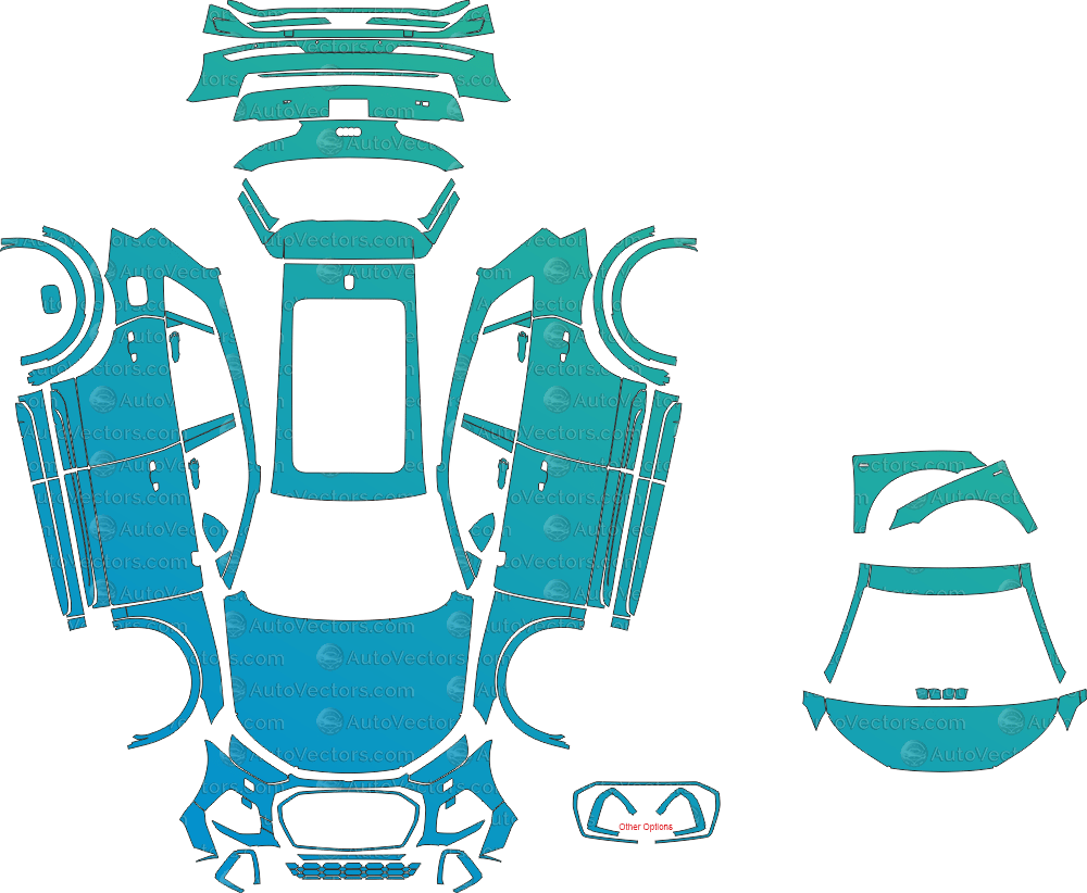 Audi Q5 S - Line FYB (From 2020) SUV pre-cut PPF vector template download