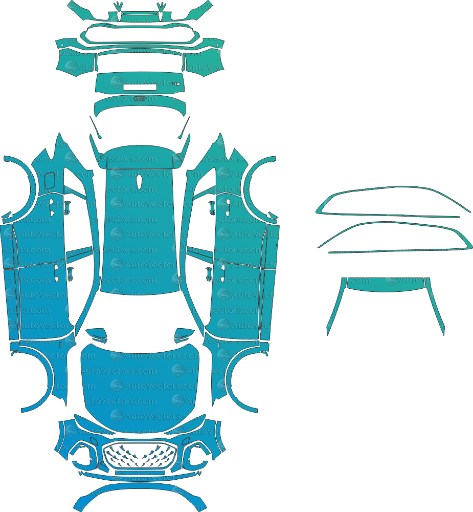 Audi Q5 S - Line GU (From 2025) SUV pre-cut PPF vector template download