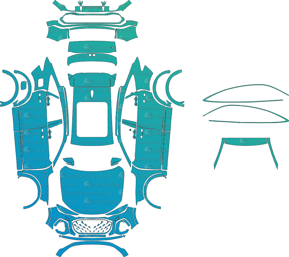 Audi Q5 Sportback S - Line GU (From 2025) Crossover pre-cut PPF vector template download