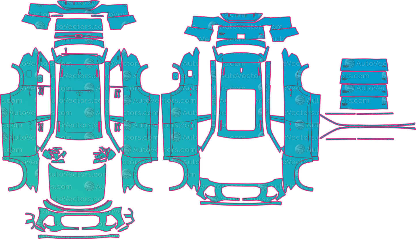 Audi Q6 Base (From 2022) SUV – pre-cut PPF pattern templates, instant digital download vector cut files (CDR, AI, PDF, SVG)