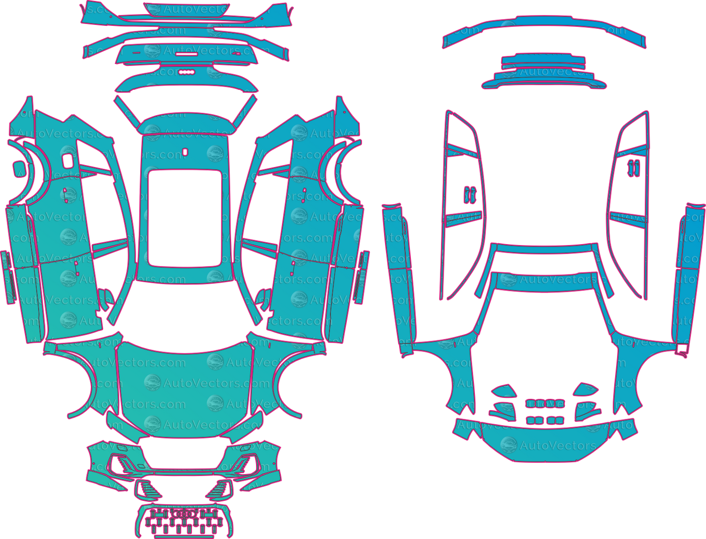Audi Q7 LCI Premium (2024-2026) SUV Pre-Cut PPF Pattern Templates – pre-cut PPF pattern templates, digital download vector files (CDR, AI, PDF, DXF, SVG)