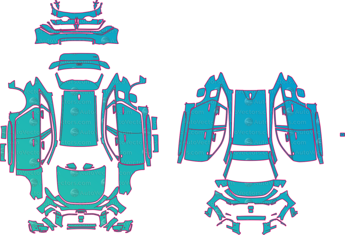 Audi RS 5 B10 Audi Sport Package (From 2026) Avant Pre-Cut PPF Pattern Templates – pre-cut PPF pattern templates, digital download vector files (CDR, AI, PDF, DXF, SVG)