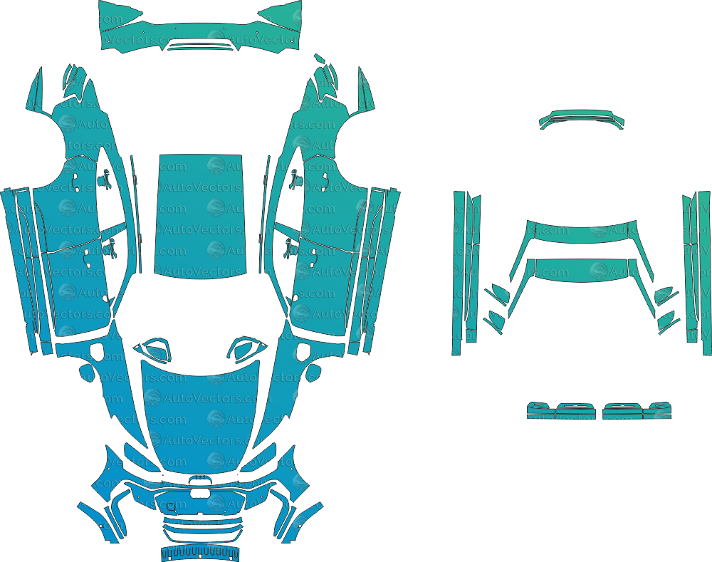 Audi RS e - tron GT J1 (From 2025) Sedan pre-cut PPF vector template download