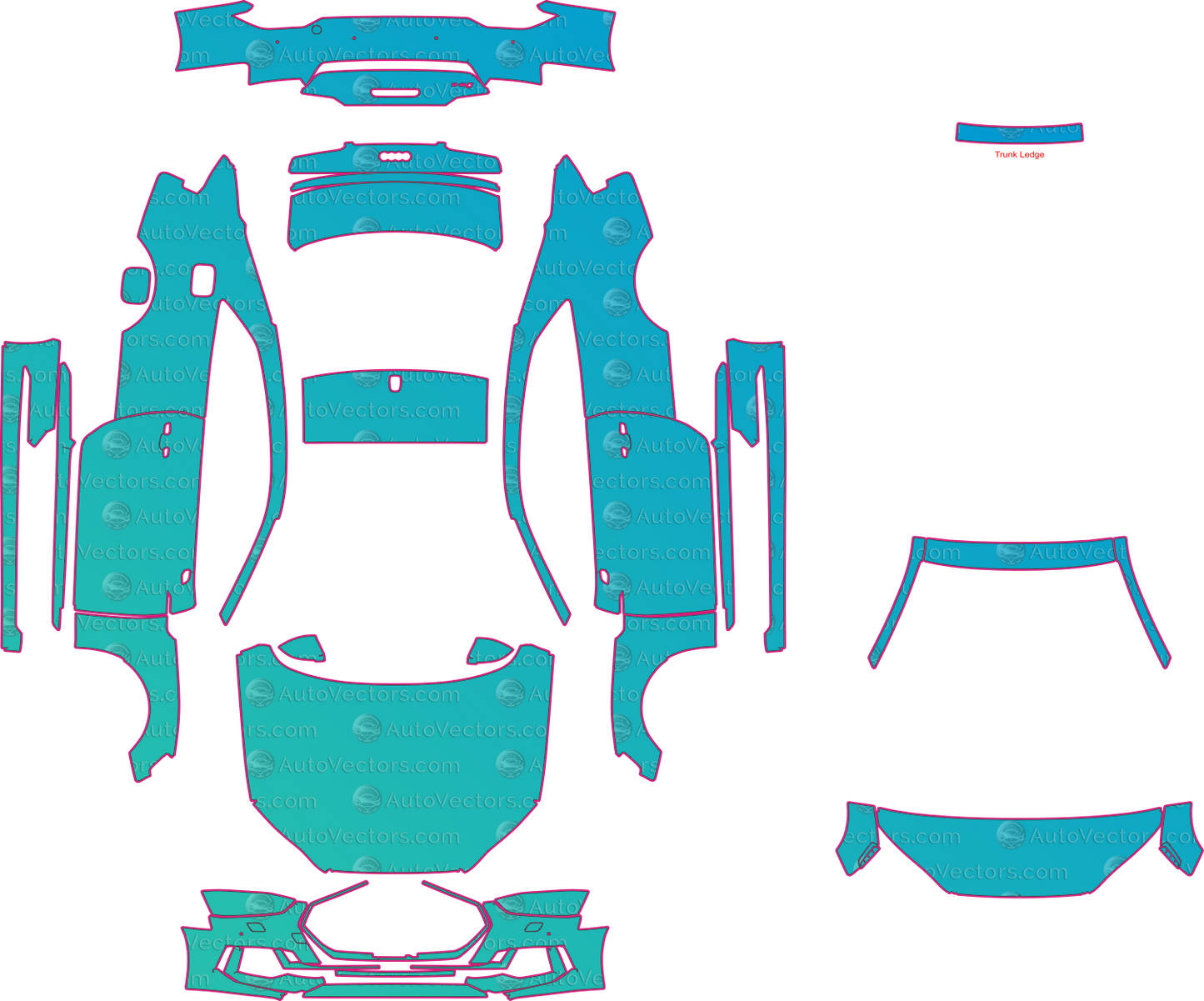 Audi RS5 Carbon Edition-Performance Coupe (2018) Pre-Cut PPF Pattern Templates – pre-cut PPF pattern templates, digital download vector files (CDR, AI, PDF, DXF, SVG)
